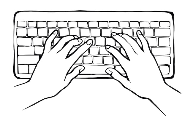 How TTRS can help kids with learning disabilities Hands on a keyboard typing black and white