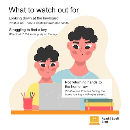 Things to do to help students learn the keyboard Looking down at the keyboard is something to watch for when teaching typing