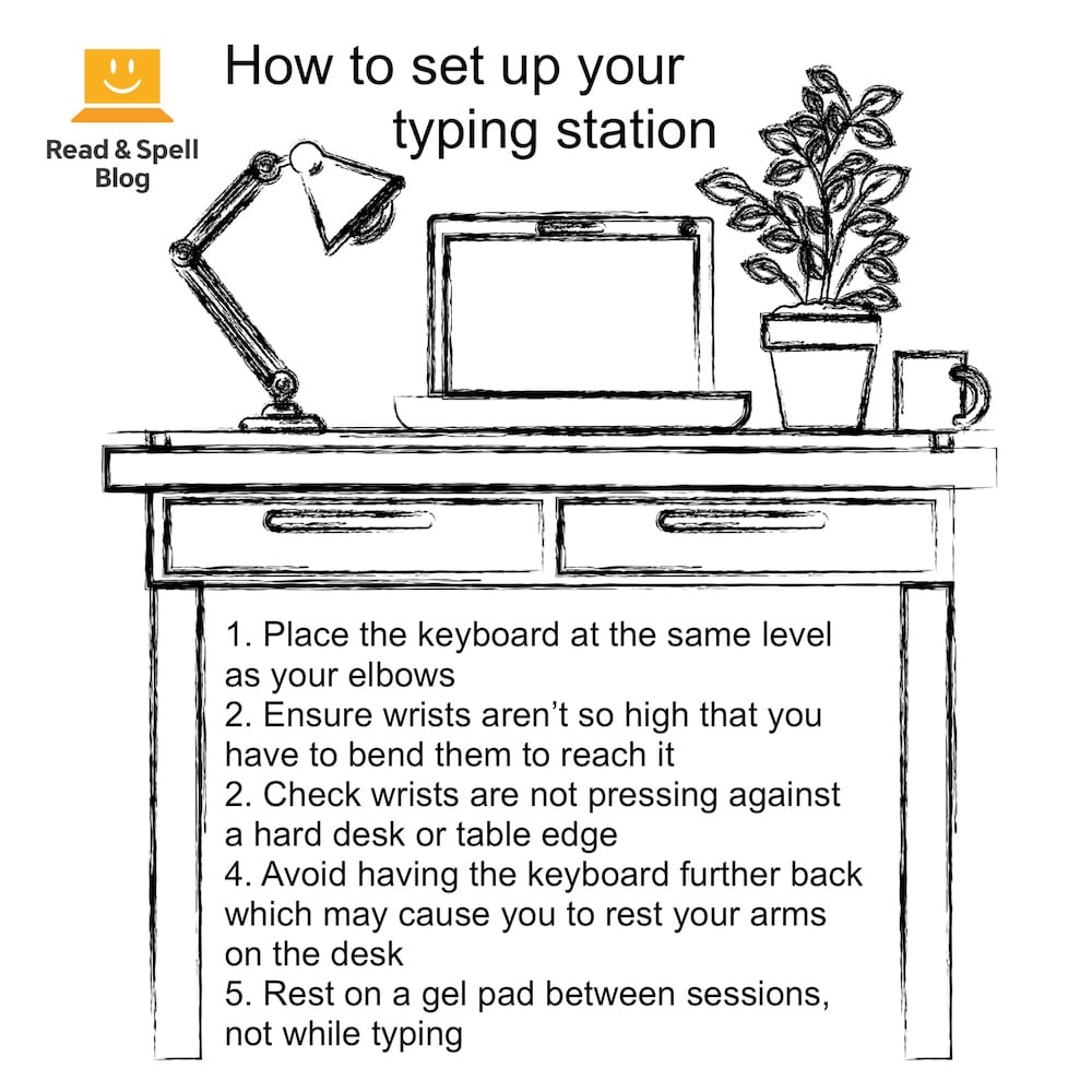 Set up a work station where you can practice typing Set up a work station where you can practice typing